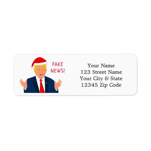 Funny Santa Claus Trump cartoon return address Label