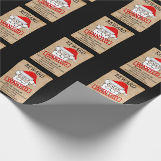 Funny Santa Claus Wanted Poster Wrapping Paper