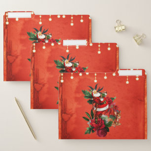 Funny Santa Claus with cute fawn File Folder