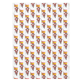 Funny Santa Claus With Ensign Of Spain Tablecloth
