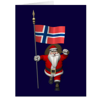 Funny Santa Claus With Flag Of Norway