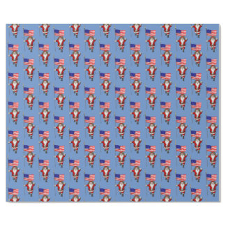 Funny Santa Claus With Flag Of The USA Wrapping Paper