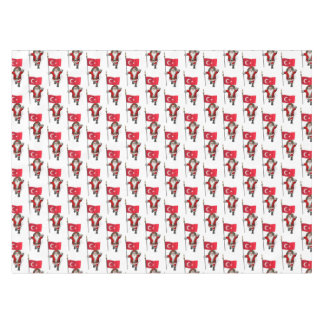 Funny Santa Claus With Flag Of Turkey Tablecloth