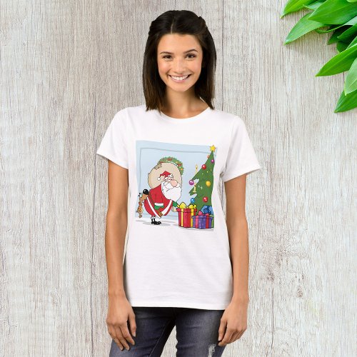 Funny Santa Claus Womens T_Shirt