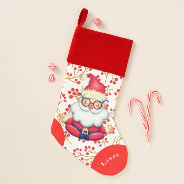 Funny Santa Claus Yoga Meditate  Christmas Stocking (Front)