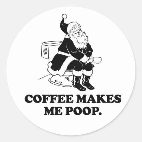 Funny Santa Coffee Christmas Classic Round Sticker