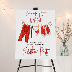 Funny Santa 'Come Hang Out' Christmas Welcome Sign