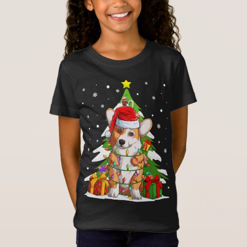 Funny Santa Corgi Dog Christmas Tree Gifts Xmas Ma T_Shirt