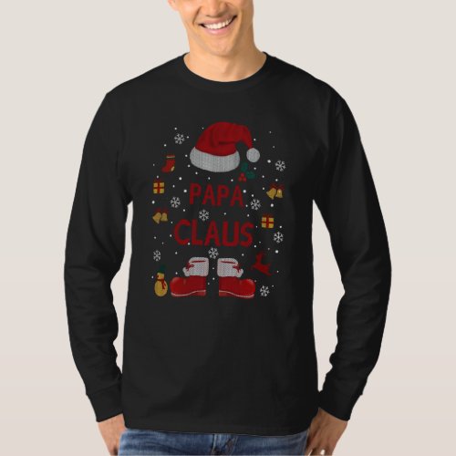 Funny Santa Costume Papa Claus Xmas Pyjama T_Shirt