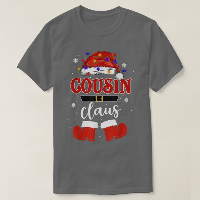 Funny Santa Cousin Claus Christmas Matching Family T-Shirt (Design Front)