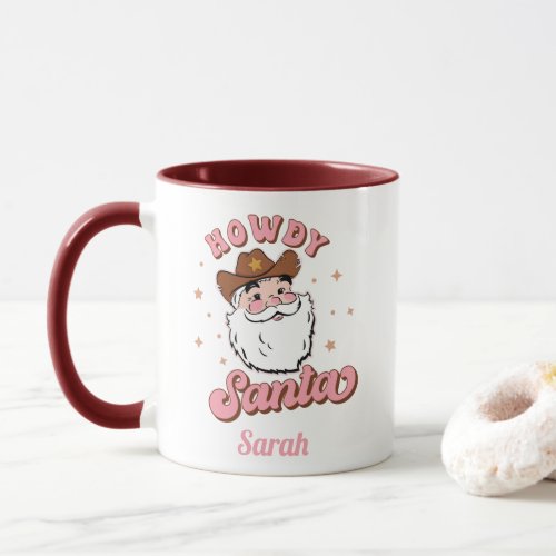 Funny Santa Cowboy Texas Christmas Mug