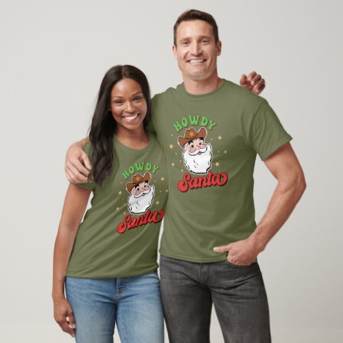 Funny Santa Cowboy Texas Christmas T_Shirt 