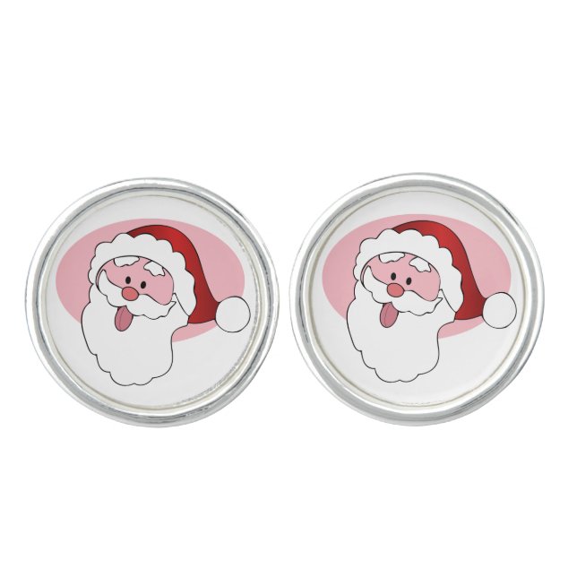 Funny Santa custom cufflinks (Front)