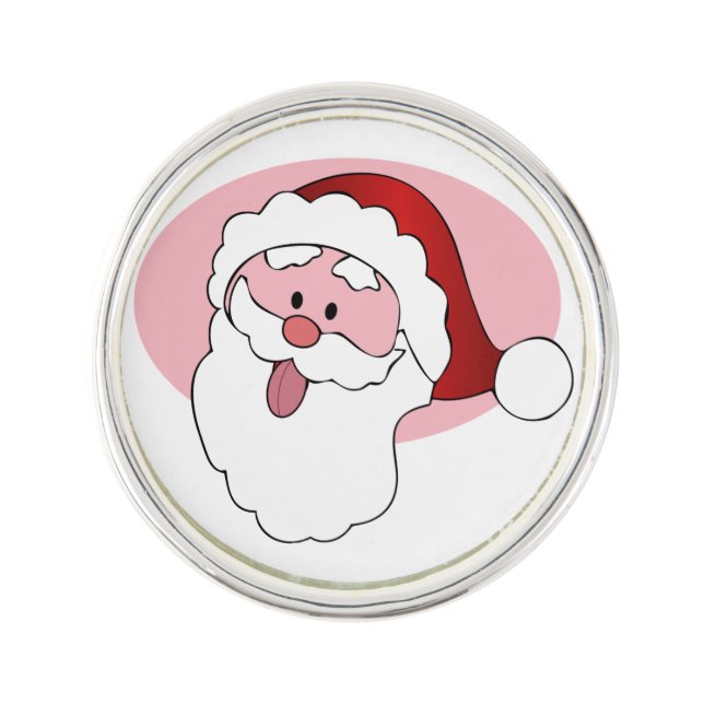 Funny Santa custom lapel pin (Front)