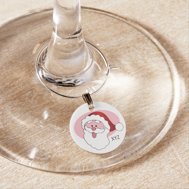 Funny Santa custom monogram wine charm (In Situ)