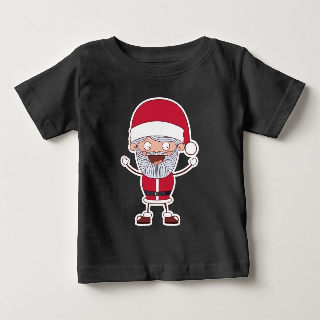 Funny Santa custom name clothing Baby T-Shirt (Front)