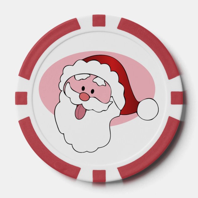 Funny Santa custom poker chips (Front)