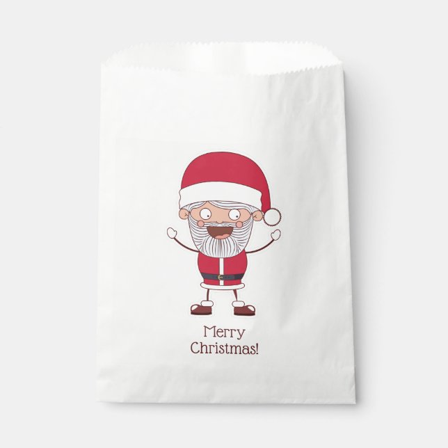 Funny Santa custom text favor bags (Front)