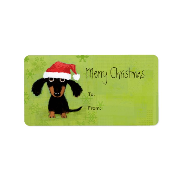 Funny Santa Dachshund Christmas Personalized Address Label