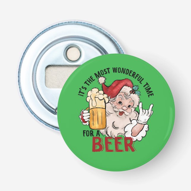 Funny Santa design for Christmas Bottle Opener (Front)
