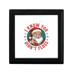 Funny Santa Didn't Floss Christmas Dentist Gift Box