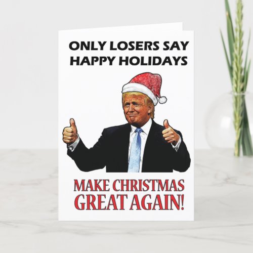 Funny Santa Donald Trump Christmas Holiday Card