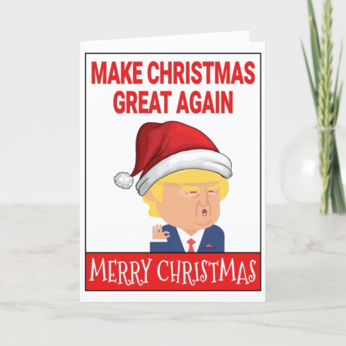 Funny Santa Donald Trump Merry Christmas Holiday Card