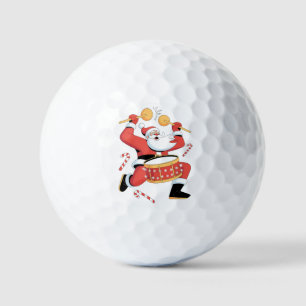Funny Santa Drummer Ugly Christmas Xmas Drumming  Golf Balls