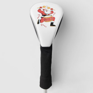 Funny Santa Drummer Ugly Christmas Xmas Drumming Golf Head Cover