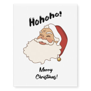 Funny Santa Face Christmas Holiday Season Gift Temporary Tattoos