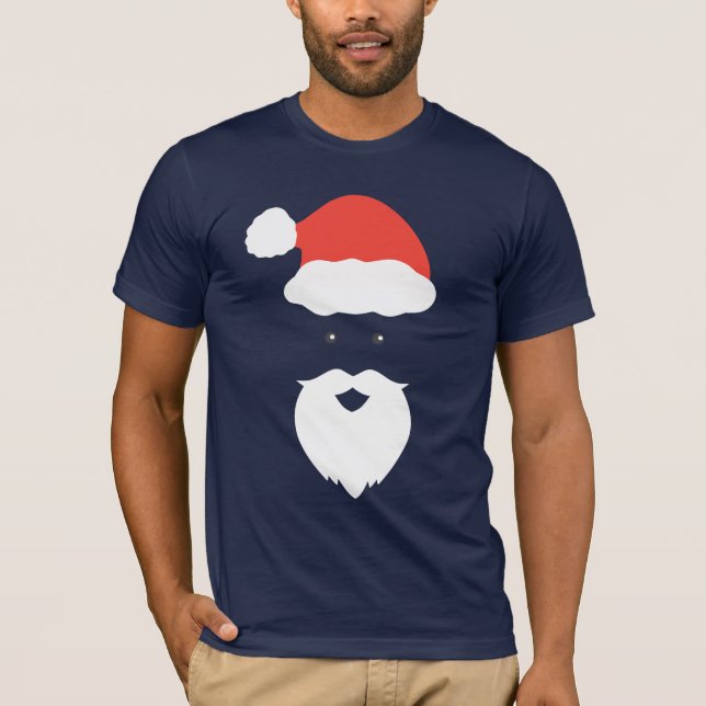 Funny Santa Face happy Merry Christmas Xmas family T-Shirt (Front)
