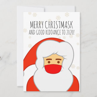 Funny Santa Face Mask Merry Christmas Mask Holiday Card