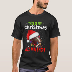 Funny Santa Football Team This Is My Christmas Paj T-Shirt