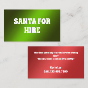 Funny Santa for Hire Business Card
