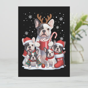 Funny Santa French Bulldog Dogs Christmas Xmas Holiday Card