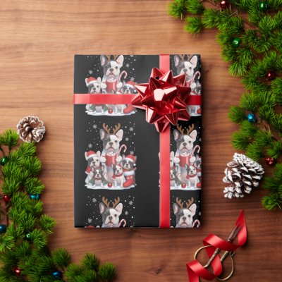 Funny Santa French Bulldog Dogs Christmas Xmas  Wrapping Paper