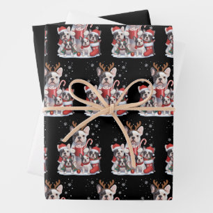 Funny Santa French Bulldog Dogs Christmas Xmas  Wrapping Paper Sheets