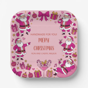 Funny Santa Friendsmas Christmas Party Paper Plates