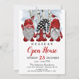 Funny Santa Gnomes Christmas Holiday Open House Invitation