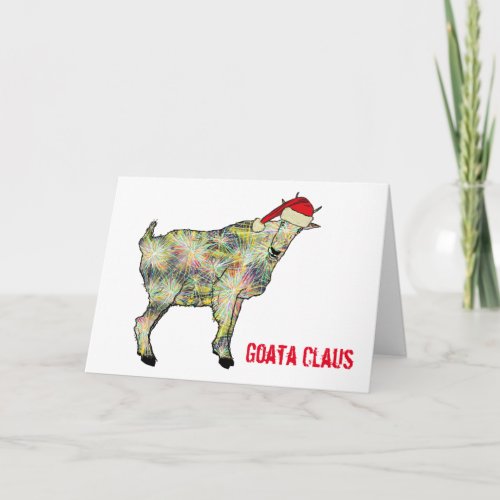 Funny Santa Goat Card