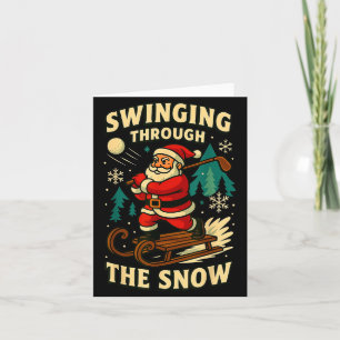 Funny Santa Golfing Christmas Golfer Golf Xmas Men Card