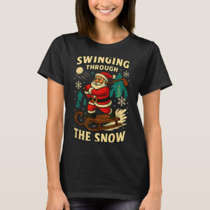 Funny Santa Golfing Christmas Golfer Golf Xmas Men T-Shirt
