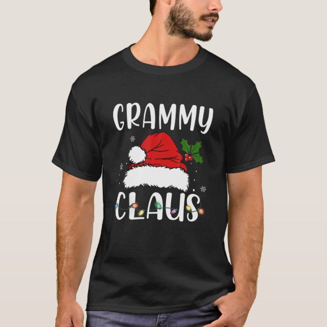 Funny Santa Grammy Claus Christmas Matching Family T-Shirt (Front)