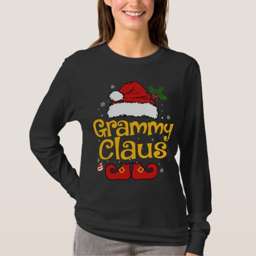 Funny Santa Grammy Claus Christmas Matching Family T_Shirt