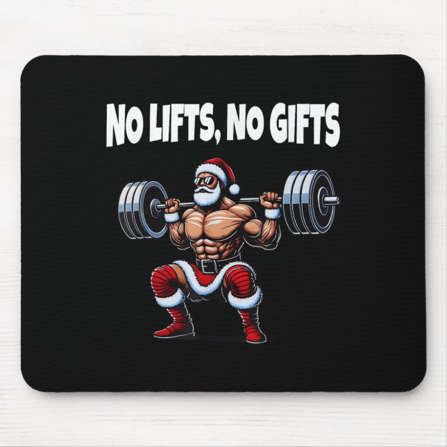 Funny Santa Gym Lifting Swole Santa Ugly Christmas Mouse Pad (Front)