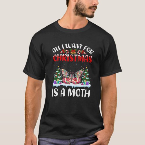 Funny Santa Hat All I Want For Christmas Is A Moth T_Shirt