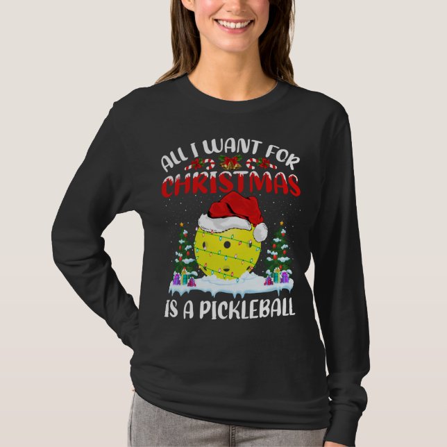 Funny Santa Hat All I Want For Christmas Is A Pick T-Shirt (Front)