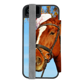 Funny Santa Hat Horse Christmas iPhone SE/5/5s Wallet Case