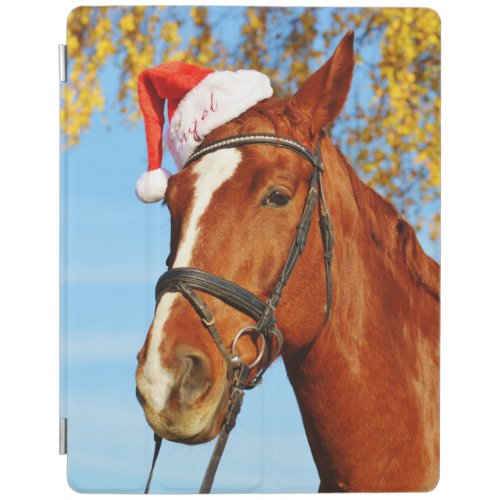 Funny Santa Hat Horse Christmas iPad Smart Cover Funny Santa Hat Horse Christmas iPad Smart Cover