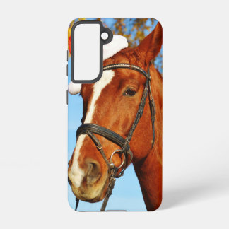 Funny Santa Hat Horse Christmas Samsung Galaxy S21 Case